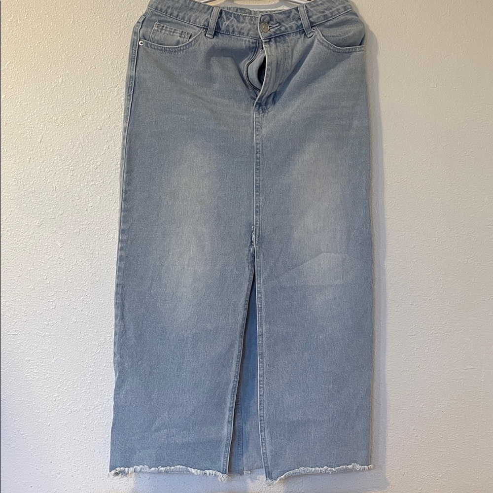 Mustard Seed Light Blue Denim Skirt